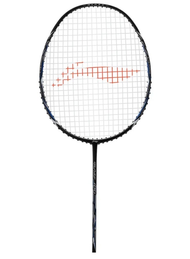 Li-Ning راكت بادمينتون بلايز 100 84 جرام من ألياف الكربون مع غلاف كامل مجاني (أسود/فضي/أزرق داكن) - Image 2