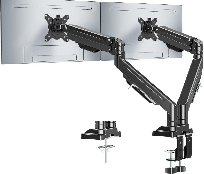 MOUNT PRO Dual Monitor Stand for Two Screens up to 43 Inch, Heavy Duty Ultrawide Double Monitor Arm Holds up to 33lbs Each, Premium Adjustable Computer Monitor Mount for 2 Monitors, VESA Desk Mount - Image 1