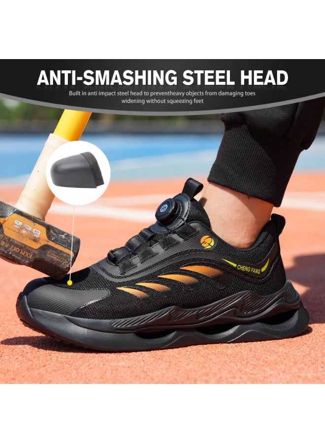 CFFHS Unisex Summer Safety Shoes with Steel Toe Cap & Kevlar Midsole, Breathable Work Boots with Rotating Buckle - Image 5