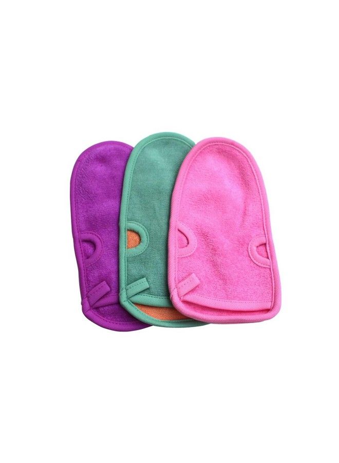 UPSTORE 3Pcs 8.2 X 4.5 Back Rubbing Bathing Shower Exfoliating Mitts Towel Massage Loofah Scrub Spa Mitten For Unisex Children Adult(Color Random)  - Image 2