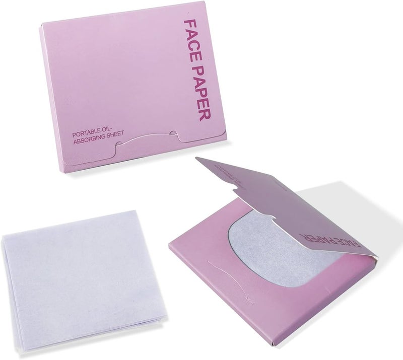 BOROLA BOROLA Oil Blotting Paper for Face 200 Sheets Replacement Packs, Soft Absorbing Pads for Face Shine Control, Portable Oil Absorbing Tissues for Oily Skin, Design for Men & Women(Purple) 