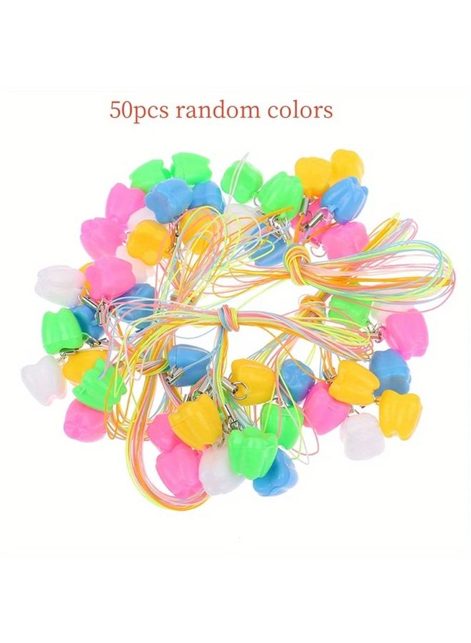 50pcs Colorful Tooth Shape Milk Teeth Storage Boxes Assorted Colors Durable Keepsake Gift - Image 5