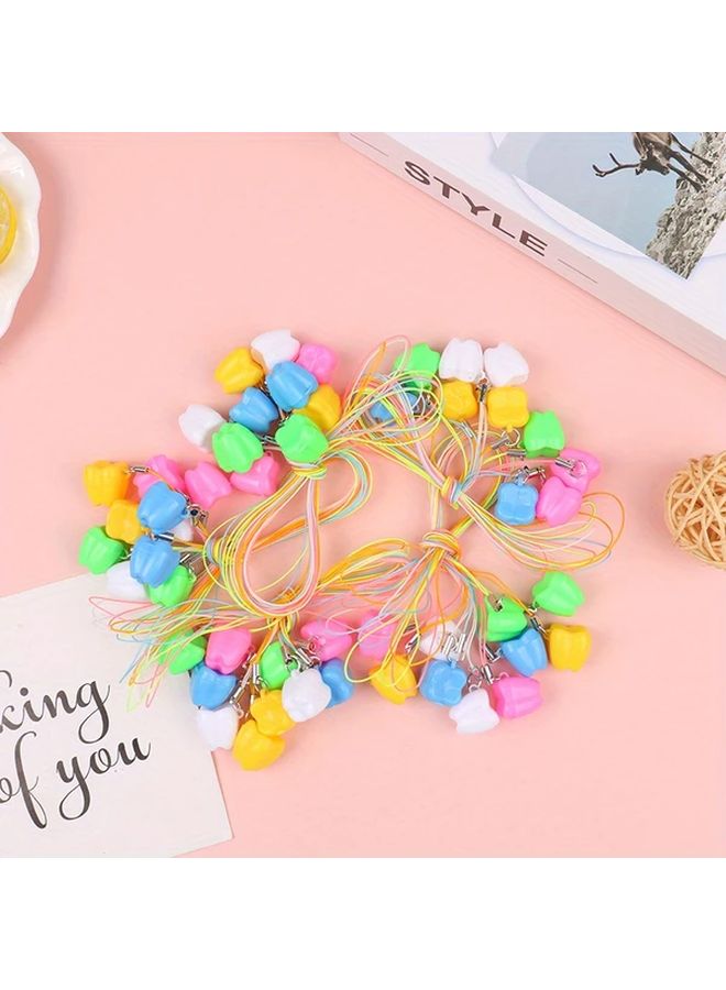 50pcs Colorful Tooth Shape Milk Teeth Storage Boxes Assorted Colors Durable Keepsake Gift - Image 1