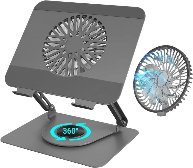 Adjustable Laptop Stand with Cooling - 360° Notebook Holder for 10-17" Laptops & Tablets - Image 1