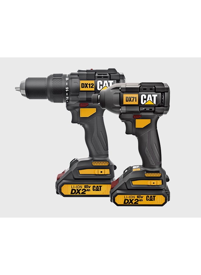كاتربلر مجموعة كومبو CAT DX12K 18V 2in1 (مثقاب إزميل ومفك تأثير)  - Image 3