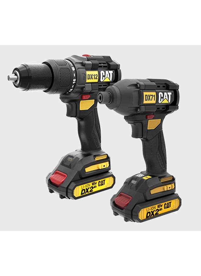 كاتربلر مجموعة كومبو CAT DX12K 18V 2in1 (مثقاب إزميل ومفك تأثير)  - Image 2