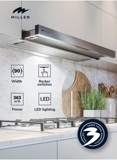 MILLEN 90 cm Slide-Out Range Hood – 3 Years Warranty, Filters Included  - Image 2