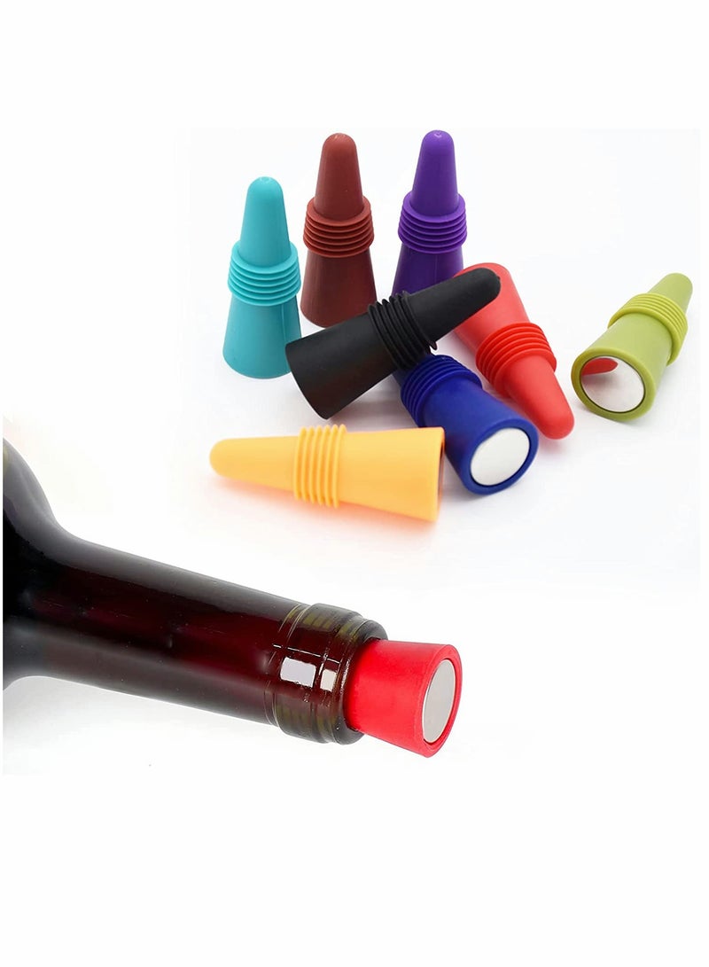 SYOSI Silicone Wine Stoppers Beverage Bottle Sealer Soft Silicone Wine Bottle Stoppers Corks with Grip Top for Keeping Wine Champagne Fresh 8 Pack - Image 2