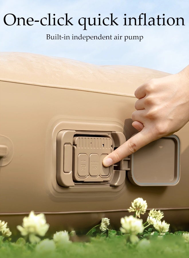 Spides Fully Automatic Inflatable Mattress Portable Thick Outdoor Camping Air Mattress with Self-Inflation/Deflation Foldable Blow Up Mattress with Built-in Electric High-Speed Pump for Camping, Home, Guests, Portable, Travel - Image 5