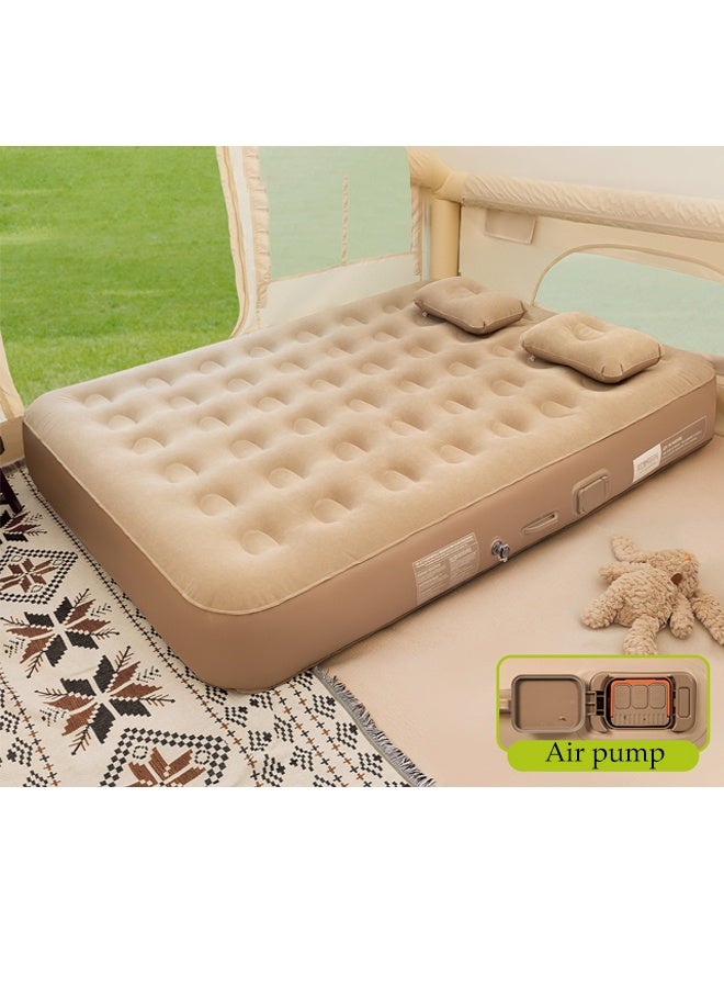 Spides Fully Automatic Inflatable Mattress Portable Thick Outdoor Camping Air Mattress with Self-Inflation/Deflation Foldable Blow Up Mattress with Built-in Electric High-Speed Pump for Camping, Home, Guests, Portable, Travel - Image 1