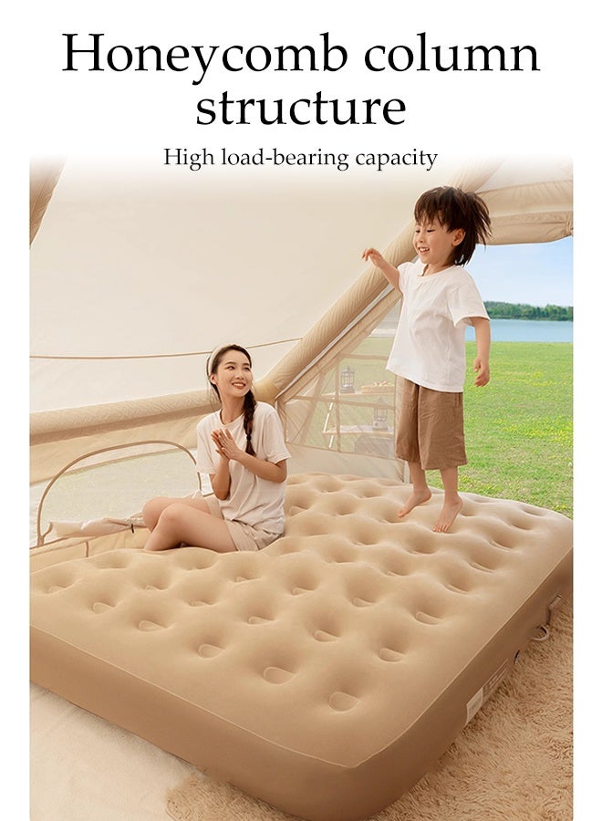 Spides Fully Automatic Inflatable Mattress Portable Thick Outdoor Camping Air Mattress with Self-Inflation/Deflation Foldable Blow Up Mattress with Built-in Electric High-Speed Pump for Camping, Home, Guests, Portable, Travel - Image 2