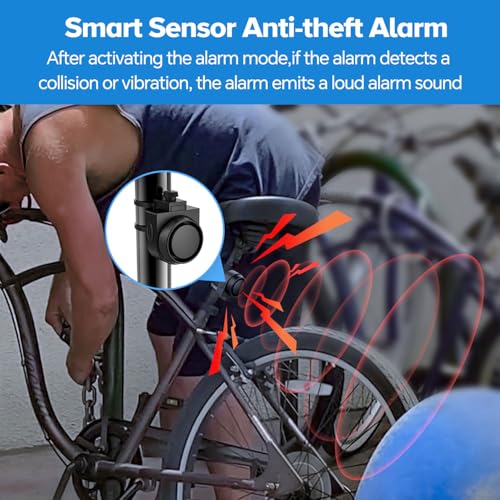 XIAOKOA Smart Anti Theft Alarm System: Alarms with Remote, 115dB USB-C Rechargeable Waterproof, Security Protection for Bike Motorcycle Ebike Electric Scooter - Image 2