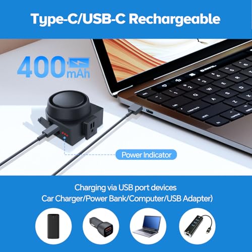 XIAOKOA Smart Anti Theft Alarm System: Alarms with Remote, 115dB USB-C Rechargeable Waterproof, Security Protection for Bike Motorcycle Ebike Electric Scooter - Image 5