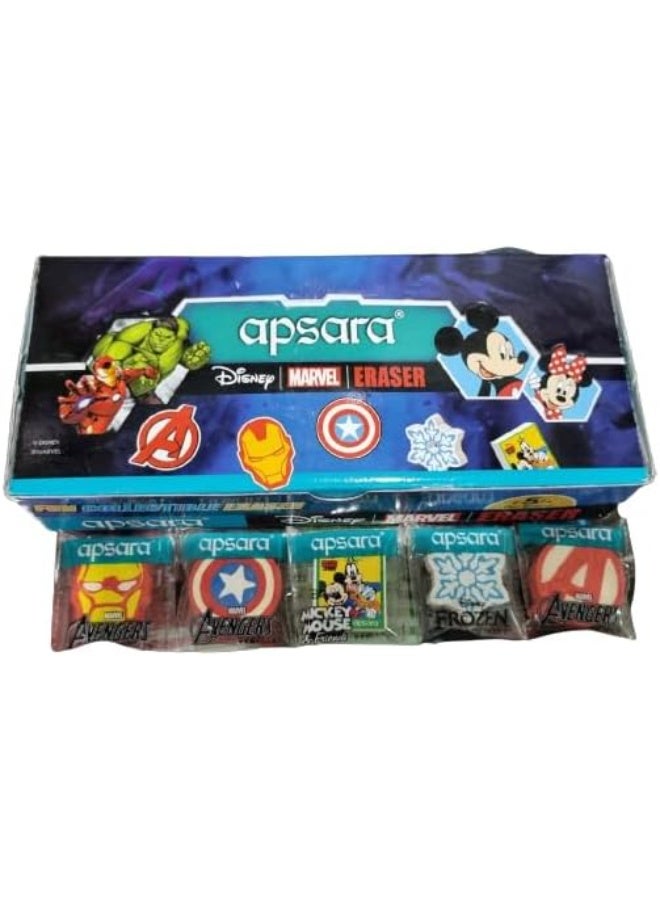 Apsara Eraser Disney Dispenser|for Clean & Clear Erasing|Dust Free|Non-Toxic & Safe for Kids|Vibrant Body Colors|5 Assorttment Designs|Use for School,College Students|50 Pcs Pack,Multi-Color - Image 3