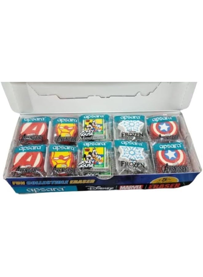 Apsara Eraser Disney Dispenser|for Clean & Clear Erasing|Dust Free|Non-Toxic & Safe for Kids|Vibrant Body Colors|5 Assorttment Designs|Use for School,College Students|50 Pcs Pack,Multi-Color - Image 2