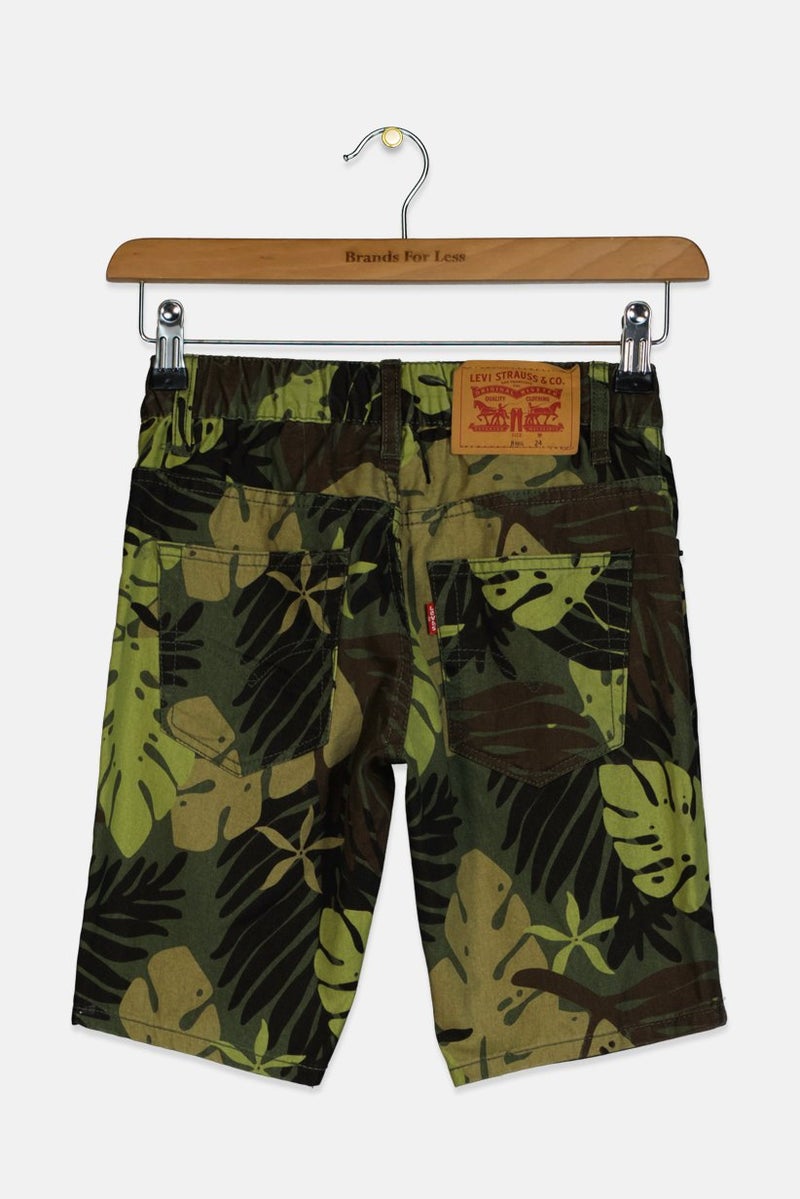 Levi's Kid Boys 502 Regular,Tapered Fit Twill Camp Shorts, Olive  - Image 2