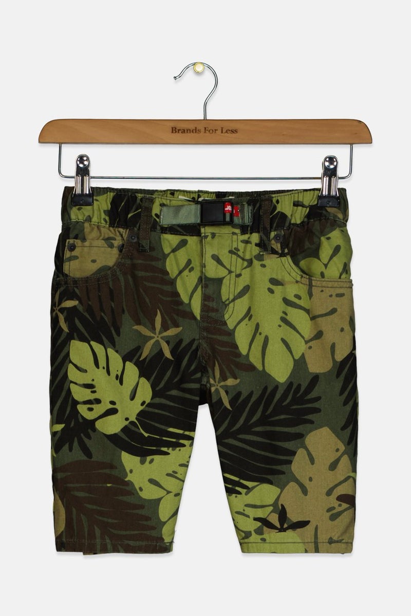 Levi's Kid Boys 502 Regular,Tapered Fit Twill Camp Shorts, Olive  - Image 1