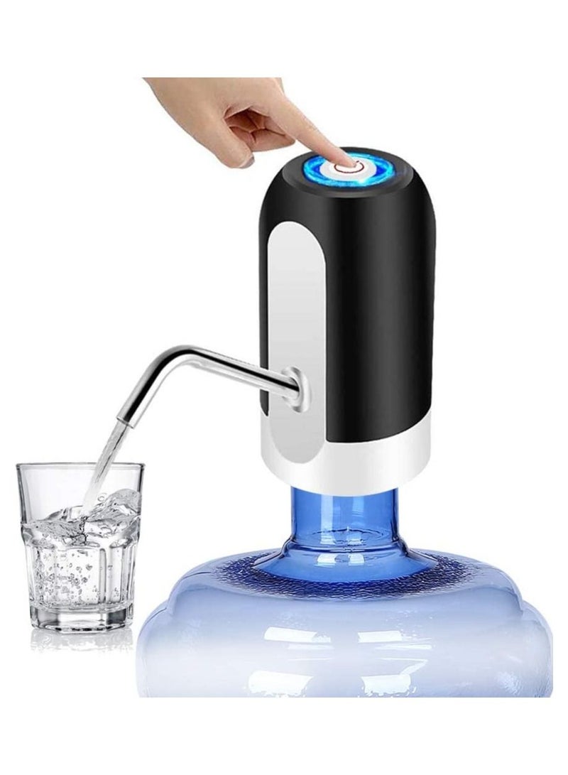 Portable Electric Water Bottle Pump USB Wireless Rechargeable Automatic Drinking-Black - Image 1