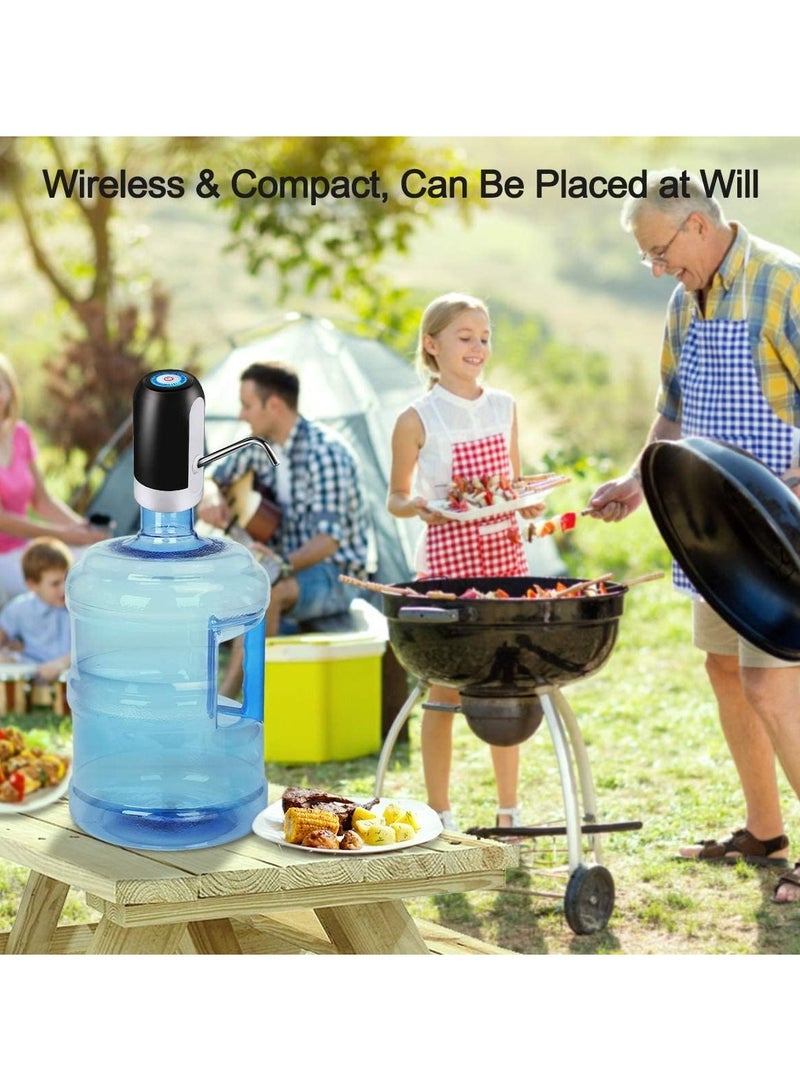 Portable Electric Water Bottle Pump USB Wireless Rechargeable Automatic Drinking-Black - Image 3