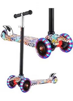 Generic Scooter for Kids, 3 Wheel Kick Scooter for Toddlers Girls & Boys,Adjustable Height, Lean to Steer, Extra-Wide Deck, Kids Scooter with LED Light Up Wheels for Children Ages 4-12 Max Load 50KG 