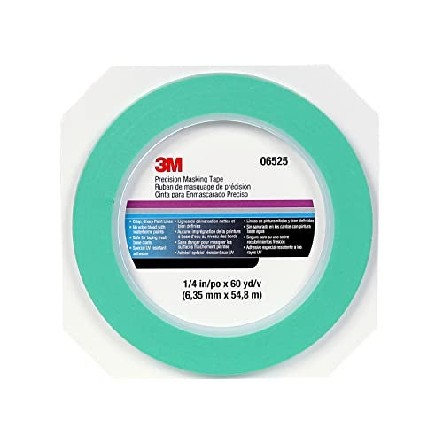 3M Precision Masking tape, 06525, 1/4" x 60 yds, Crisp, Sharp Lines for Automotive Paint Masking, 1 Roll - Image 4