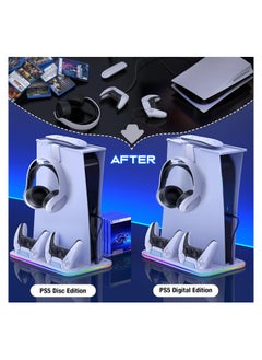 ARNOTEC PS5 Controller Charger, LED Dock Cooler for Sony Playstation 5, Console Support Base, Game Stand, Gaming Accessories  - Image 3