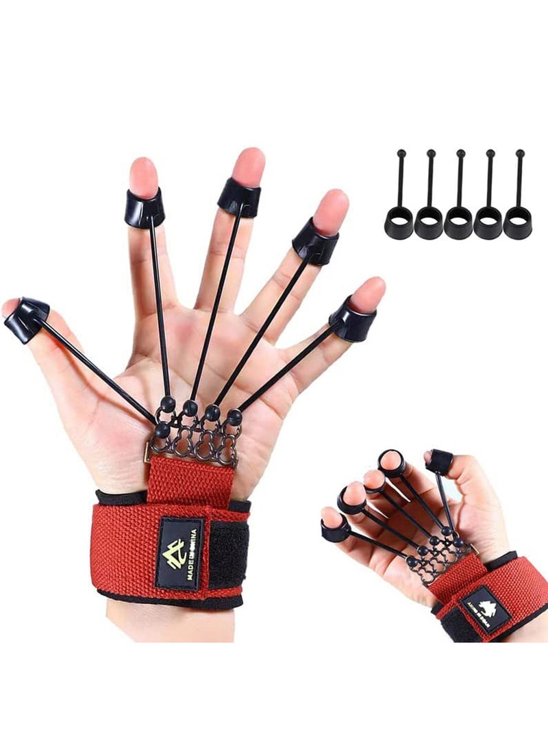 Rock Pow Finger Exerciser & Hand Grip Strength Extension Exerciser Stretcher Training for Strength Therapy Grip Strength Trainer Equipment Finger Resistance Band for Wrist - Image 1