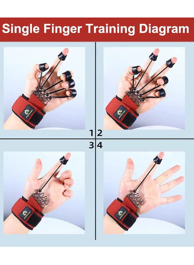 Rock Pow Finger Exerciser & Hand Grip Strength Extension Exerciser Stretcher Training for Strength Therapy Grip Strength Trainer Equipment Finger Resistance Band for Wrist - Image 5
