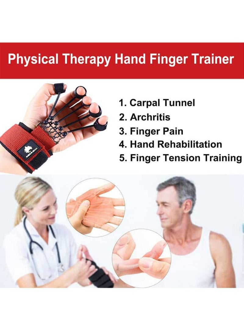 Rock Pow Finger Exerciser & Hand Grip Strength Extension Exerciser Stretcher Training for Strength Therapy Grip Strength Trainer Equipment Finger Resistance Band for Wrist - Image 3