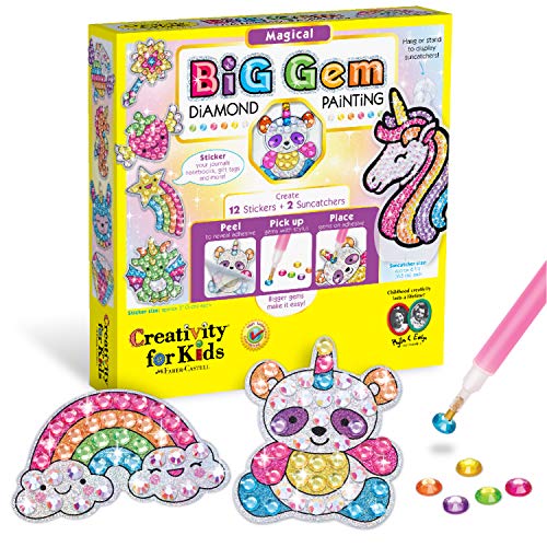 Creativity for Kids Big Gem Diamond Painting Kit: Magical, Gem Art Stickers & Suncatchers - DIY Diamond Art Kit for Kids, Unicorn Craft Kits and Gifts for Girls (Ages 6+) - Image 1