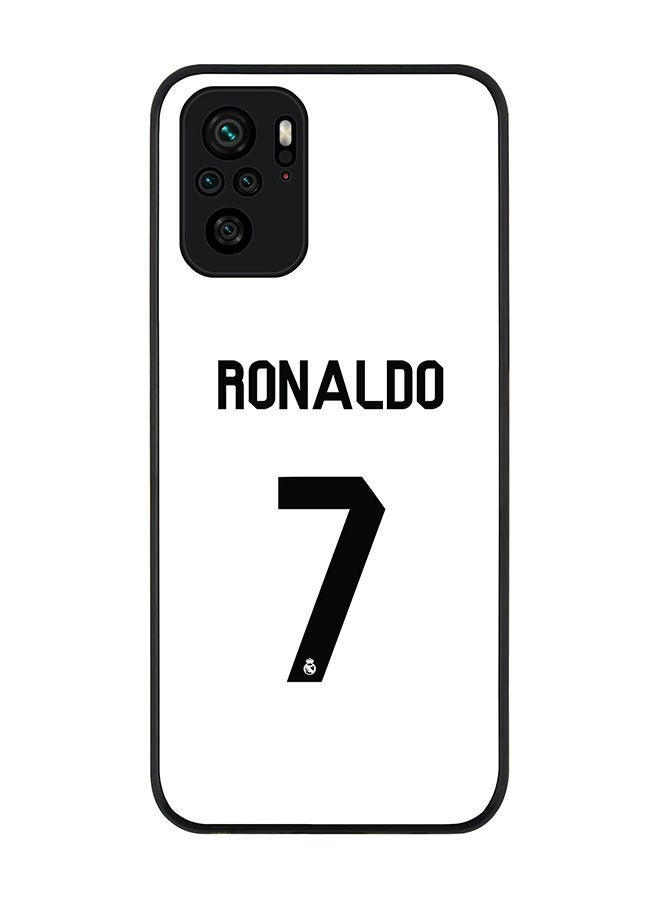 Stylizedd Rugged Black edge case for Redmi Note 10S/Redmi Note 10 4G Slim fit Soft Case Flexible Rubber Edges Anti Drop TPU Gel Thin Cover - Ronaldo Real Jersey - Image 1