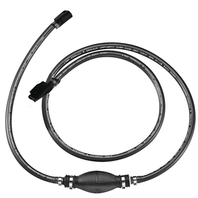 SeaSense Mercury Fuel Line Assembly for Boats w Portable Fuel Systems Includes Primer Bulb ID x 80 Long 65 ft Heavy Flow Fuel Hose Stainless Steel Hose Clamps Engine Connectors Black - Image 2