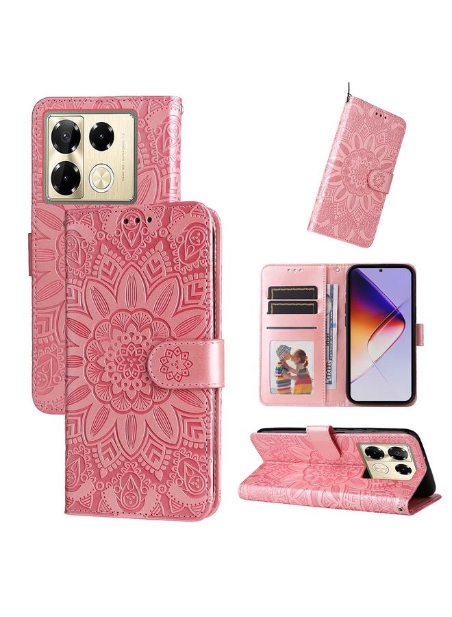 S-TOP Case For Infinix Note 40 Pro 4G / 5G / Note 40 Pro+ Embossed Sunflower Leather Phone Case - Image 1