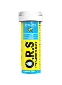 O.R.S. Hydration Tablets Electrolytes Vegan Gluten And Lactose Free Natural Lemon Flavour 12 Tablets  - Image 1