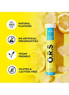 O.R.S. Hydration Tablets Electrolytes Vegan Gluten And Lactose Free Natural Lemon Flavour 12 Tablets  - Image 3