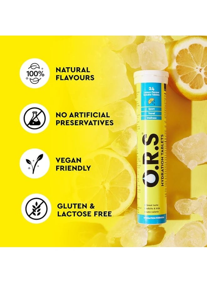O.R.S. Hydration Tablets Electrolytes Vegan Gluten And Lactose Free Natural Lemon Flavour 12 Tablets  - Image 3