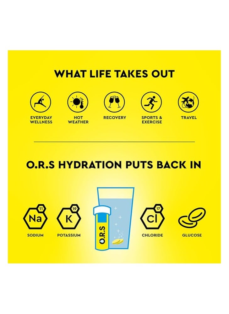 O.R.S. Hydration Tablets Electrolytes Vegan Gluten And Lactose Free Natural Lemon Flavour 12 Tablets  - Image 4