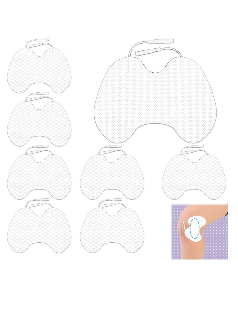 TENS Unit Replacement Pads 8 Packs 5.1" X 3.5" White Unit Pads Upgraded Unit Replacement Pads Butterfly Shaped Self-Stick Electrode Pads Reusable Replacement Pads for Knees - Image 1