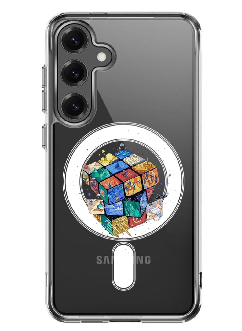 Theodor - Magnetic Case for Samsung Galaxy S25 6.2-inch Compatible with MagSafe Wireless Charging, Shockproof Phone Bumper Cover Cube - Image 1