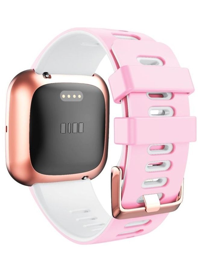 نيبمينينت سوار بديل من السيليكون لساعة فيتبيت فيرسا/ فيرسا 2/ لايت بلونين وردي/ أبيض - Image 5