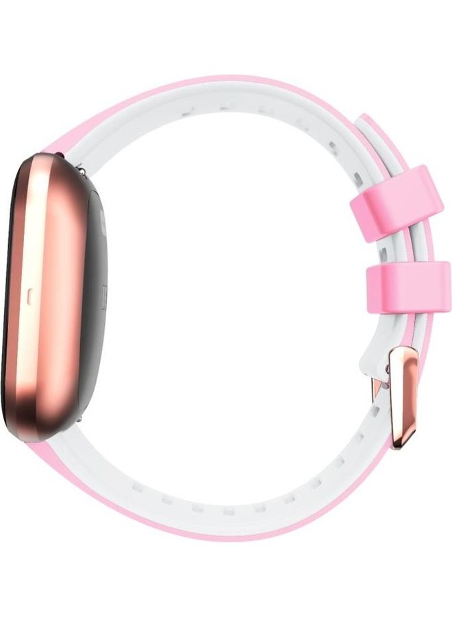 نيبمينينت سوار بديل من السيليكون لساعة فيتبيت فيرسا/ فيرسا 2/ لايت بلونين وردي/ أبيض - Image 4