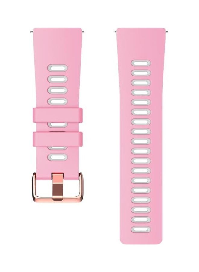 نيبمينينت سوار بديل من السيليكون لساعة فيتبيت فيرسا/ فيرسا 2/ لايت بلونين وردي/ أبيض - Image 2