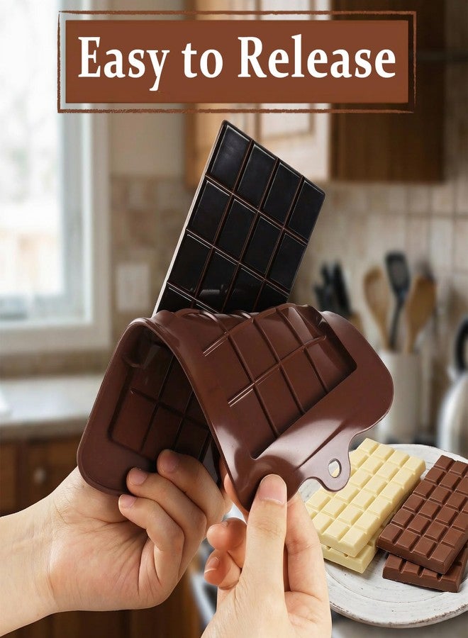 KINYFY 4 Pcs Break-Apart Chocolate Molds, Chocolate Bar Silicone Molds, Non-Stick Chocolates Bar Mold for Baking Chocolates, Candy, Protein Energy Bars - Image 4