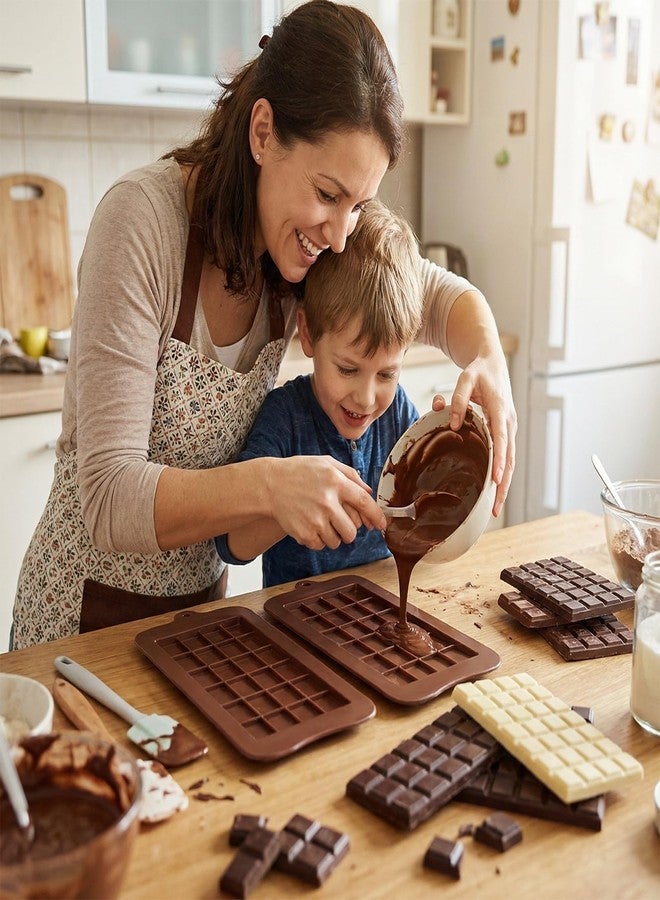 KINYFY 4 Pcs Break-Apart Chocolate Molds, Chocolate Bar Silicone Molds, Non-Stick Chocolates Bar Mold for Baking Chocolates, Candy, Protein Energy Bars - Image 3