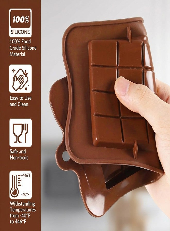 KINYFY 4 Pcs Break-Apart Chocolate Molds, Chocolate Bar Silicone Molds, Non-Stick Chocolates Bar Mold for Baking Chocolates, Candy, Protein Energy Bars - Image 5