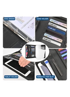 SYOSI 3-Ring Padfolio Portfolio Binder Organizer | Zipper Portfolio Binder | PU Leather Folder Binder Business Planner Notebook for Women/Men with Document Sleeve, Documents, iPad, Tablet, Phone  - Image 3