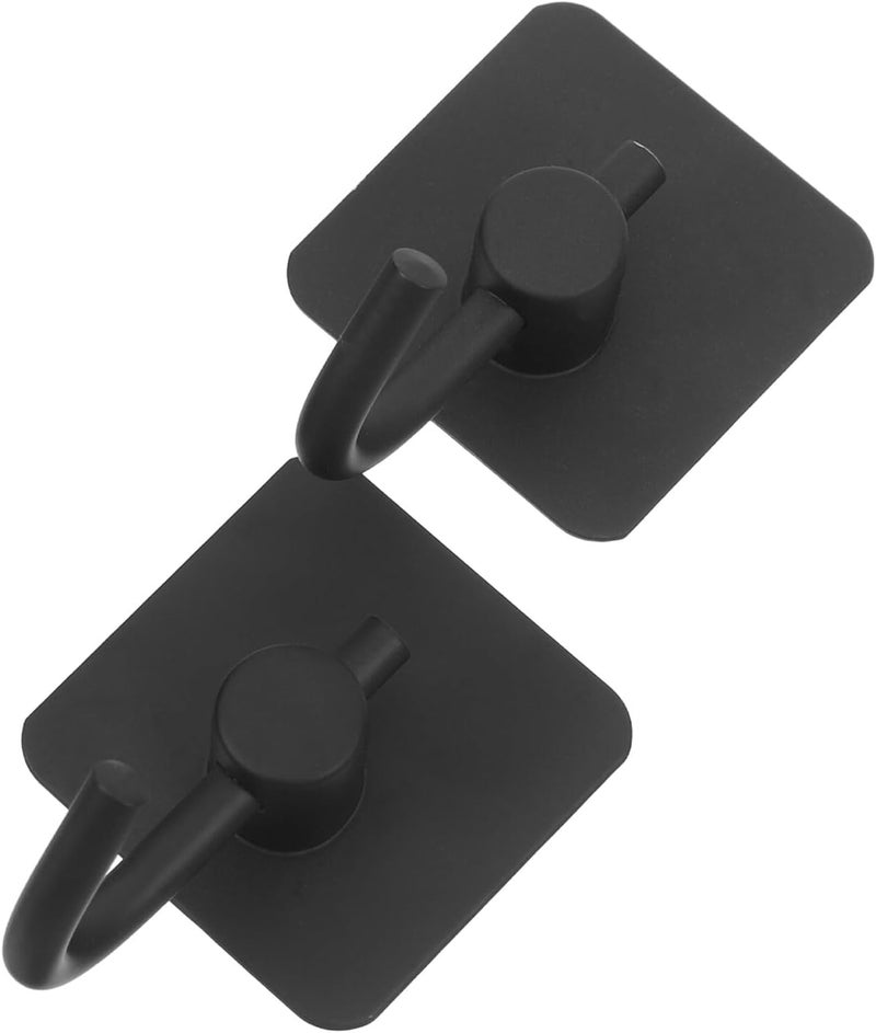 2pcs 304 Stainless Steel Heavy Duty Self Adhesive Wall Hooks for Bathroom Robe and Towel Hanging, Waterproof Coat and Hat Holder for Bedroom Kitchen - Image 1