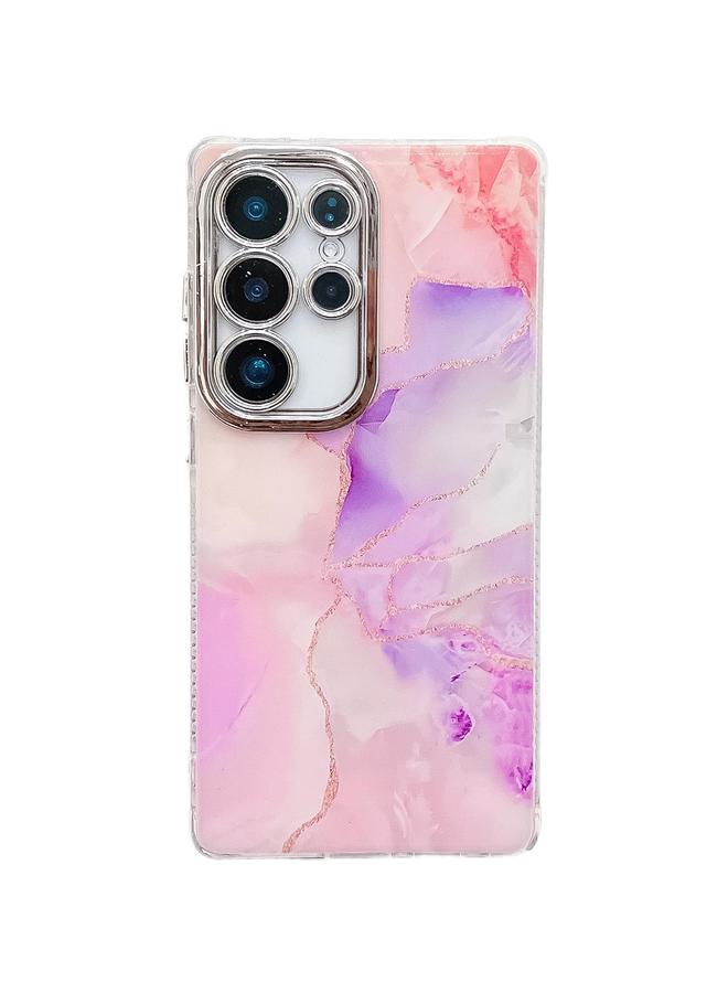S-TOP Case For Samsung Galaxy S25 Ultra 5G Electroplated Marble Texture Phone Case
