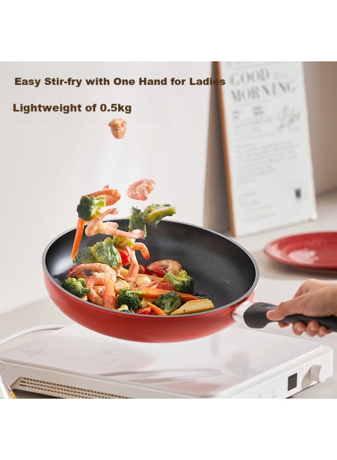 Joyoung Non-stick Frying Pan, Oil-gathering Flat Bottom Pan, Heat-resistant, Temperature-controlled, Breakfast Pan, Egg-frying, Scratch-resistant, Suitable For All Stoves, 28cm - Image 2