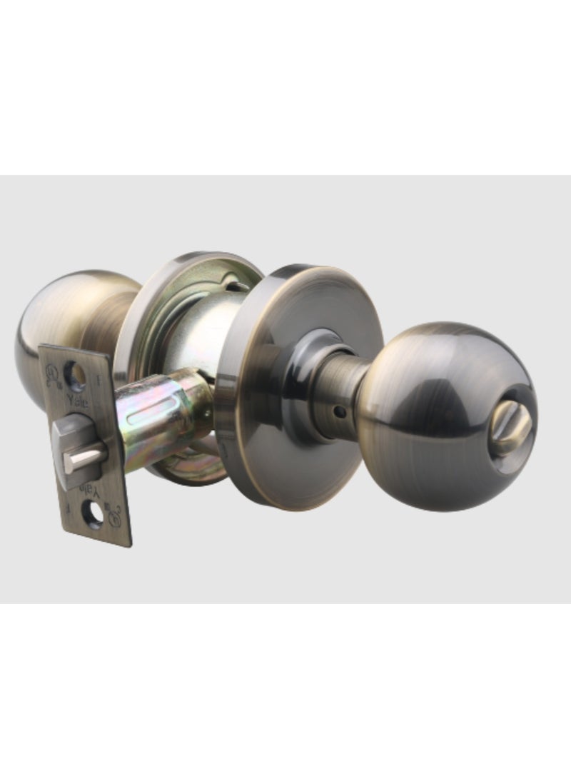 Yale Carolina Entrance Knob Lock 40-CY2-5856-ET-3101 – Euro Profile Cylinder, Chrome Finish, Grade 2 Security, 60mm Backset – For Wooden Doors 35-45mm  - Image 1